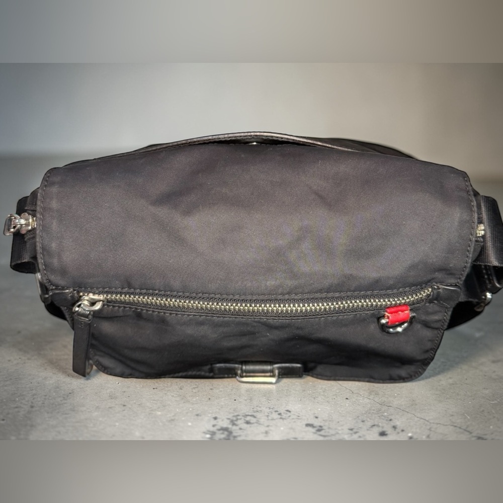 TUMI Black Ballistic Nylon Crossbody Messenger Travel Bag Adjustable Strap - Picture 9 of 14